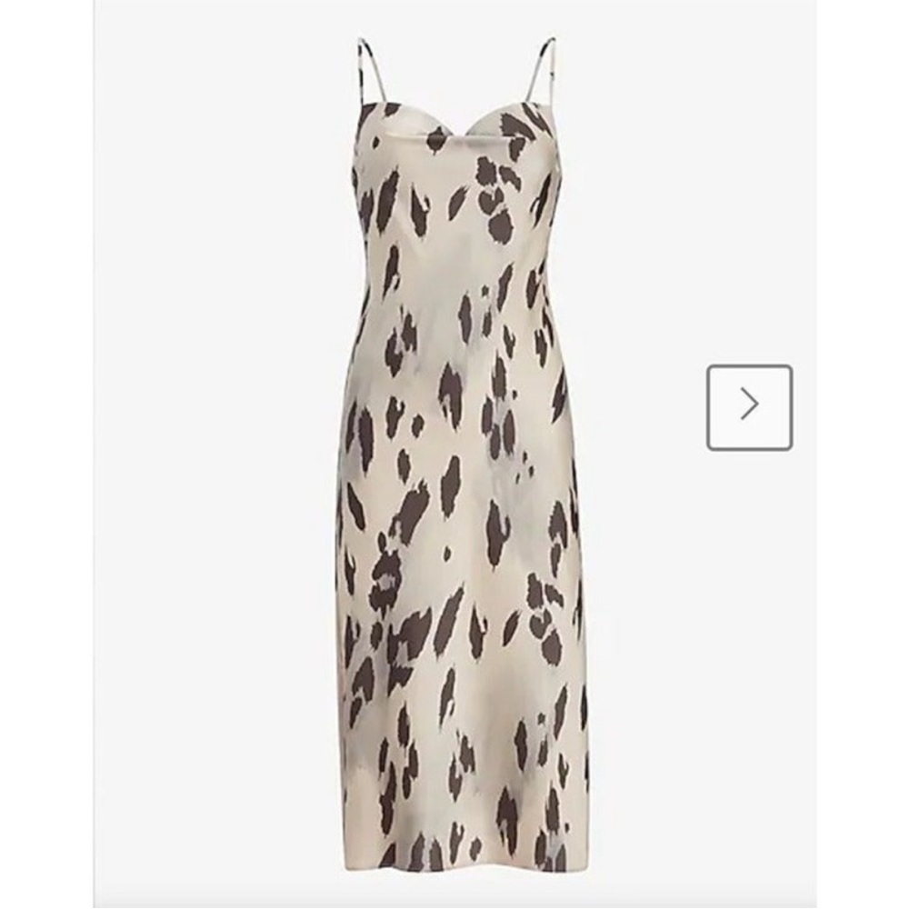 Express cheetah print silk midi dress